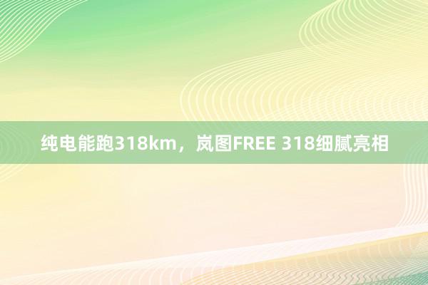 纯电能跑318km，岚图FREE 318细腻亮相