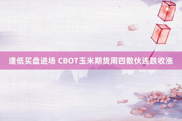 逢低买盘进场 CBOT玉米期货周四散伙连跌收涨