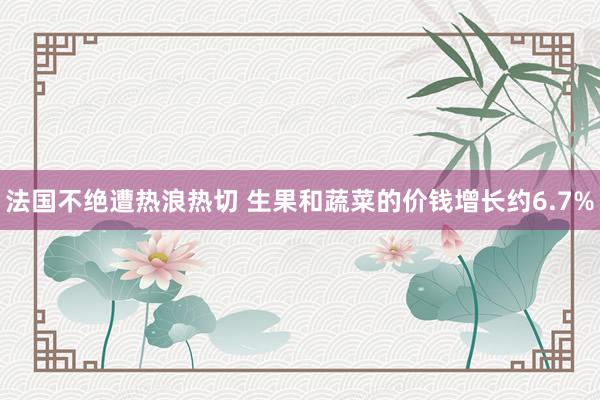 法国不绝遭热浪热切 生果和蔬菜的价钱增长约6.7%