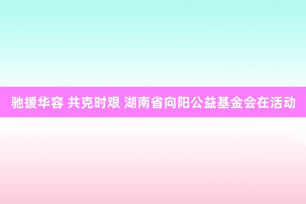 驰援华容 共克时艰 湖南省向阳公益基金会在活动