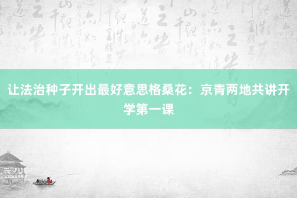 让法治种子开出最好意思格桑花：京青两地共讲开学第一课